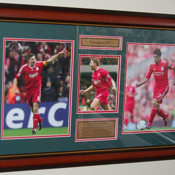 Liverpool FC framed piece Gerrard and Suarez Pro Sports Memorabilia