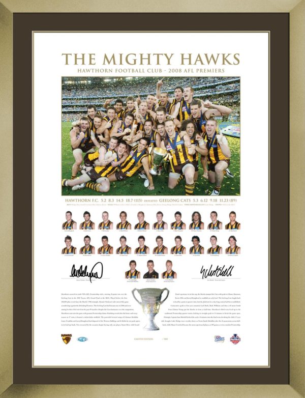 Hawthorn Premiership piece signed Captain & Coach