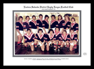 Sydney Roosters 1975 Premiership team photo framed