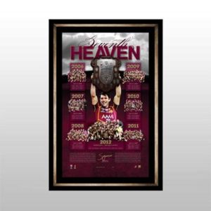 7th Heaven Queensland State Of Origin lithograph personally signed Cameron Smith and framed