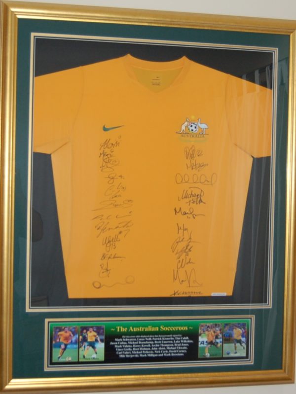 Socceroos 2007 Signed and framed shirt