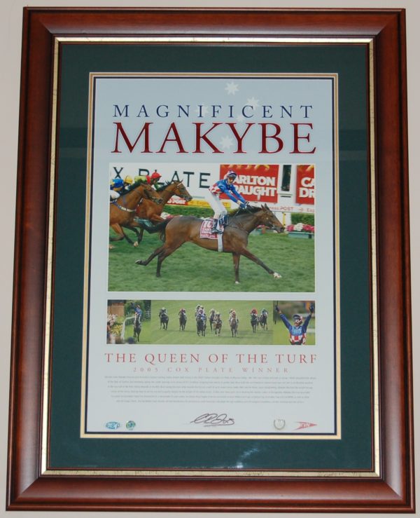 Magnificent Makybe signed by Glen Boss