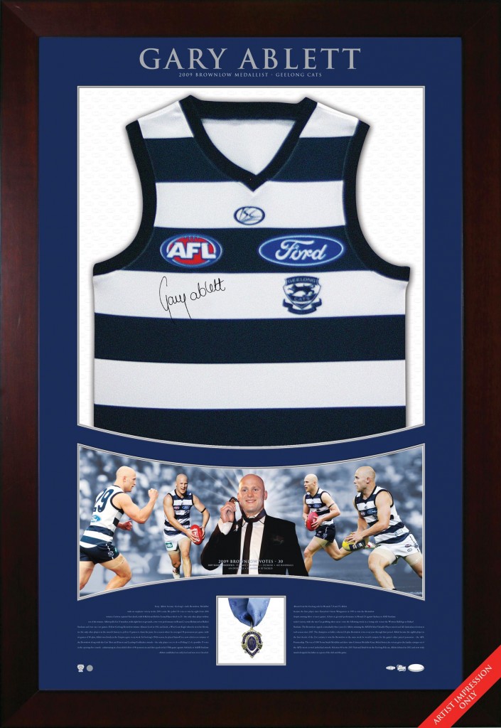 Garry Ablett Brownlow Medal signed & framed jersey Pro Sports Memorabilia