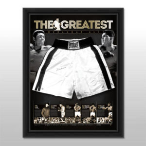 Muhummad Ali limited edition personally signed and framed trunks