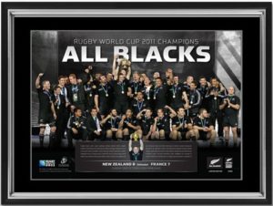 2011 All Blacks RWC Champions 'Celebration' print  Framed