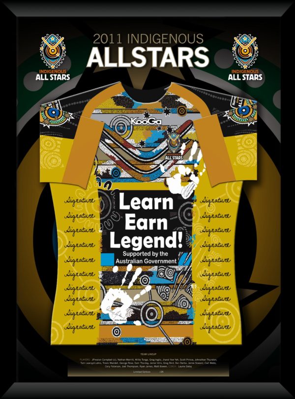 Indigenous All Stars 2011 SIgned and Framed jersey