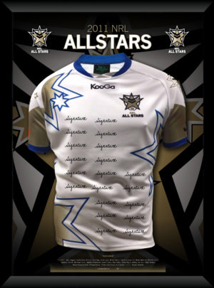 NRL All Stars 2011 signed and framed limited jersey