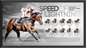 Black Caviar "The Speed of Lightning" framed lithograph