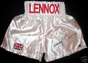 Lennox Lewis signed Boxing Trunks