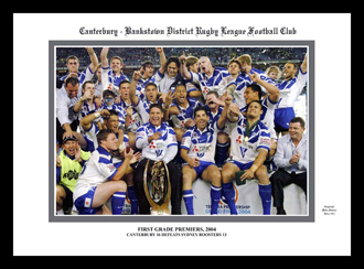Canterbury Bankstown Bulldogs 2004 team celebration photo framed