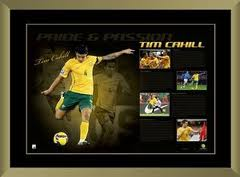 Tim Cahill Signed & Framed Ltd Ed Print with free World Cup replica trophy