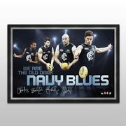 CARLTON 2014 4 PLAYER FACSIMILE SIGNED SPORTS PRINT