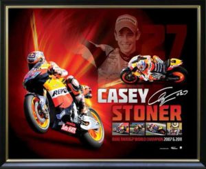 Casey Stoner world champion framed lithograph