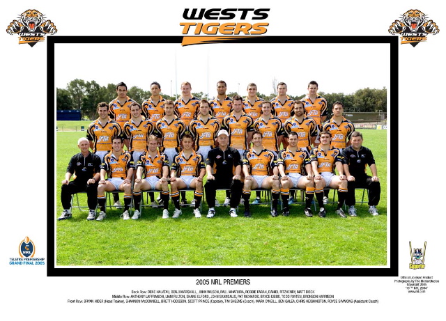 wests tigers 2005 signed jersey