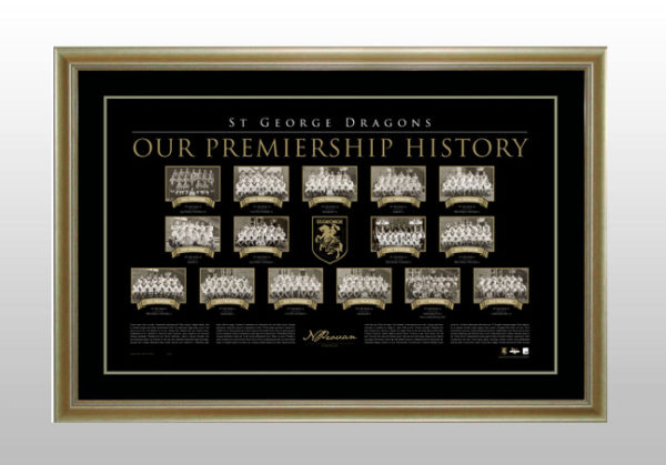 Dragons Premiership History signed by Langlands- With a free 1979 Dragons Premiership team photo