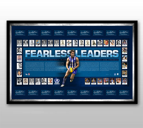 North Melbourne "Fearless Leaders" signed and framed lithograph