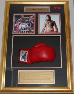 Lennox Lewis Signed and Framed Glove