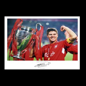 Steven Gerrard signed and framed lithograph