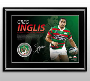 Greg Inglis framed medallion - personally signed lithograph