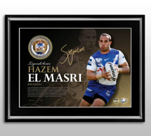 Hazem El Masri framed medallion - personally signed lithograph