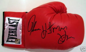 Thomas"Hitman" Hearns signed & framed Boxing Glove