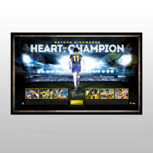 Nathan Hindmarsh personally signed retirement lithograph - with a piece of Hindy's last jersey inset