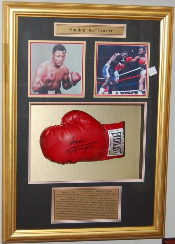 Joe Frazier Signed and framed boxing Glove