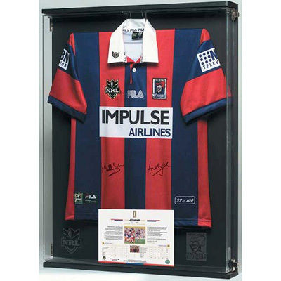 32 Signed and Framed 1998 Newcastle Knights Jersey