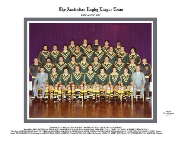 Australian Kangaroos 1982 Invincibles Team photo