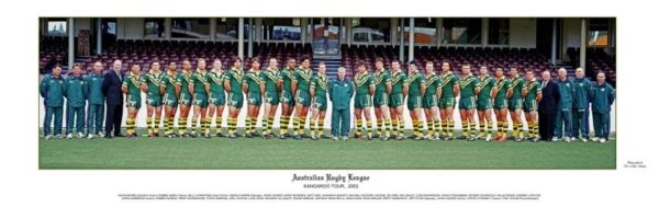 Australian Kangaroos 2003 panoramic framed