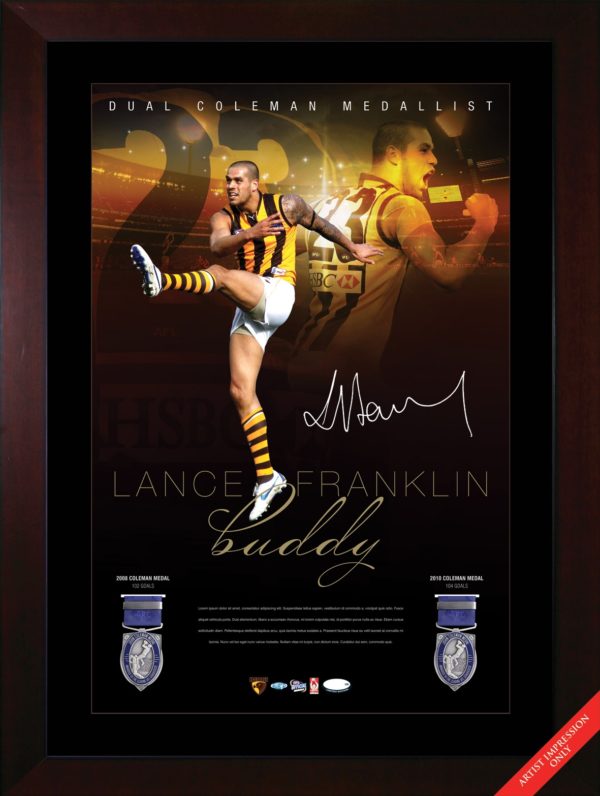 Lance Franklin signed "Dual Coleman Medalist"