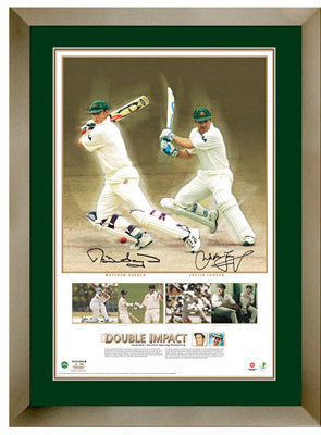 Matthew Hayden and Justin Langer signed print