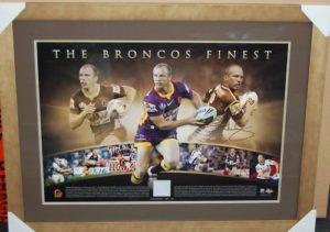 OUT OF STOCK Darren Lockyer "Broncos Finest" signed and framed lithograph