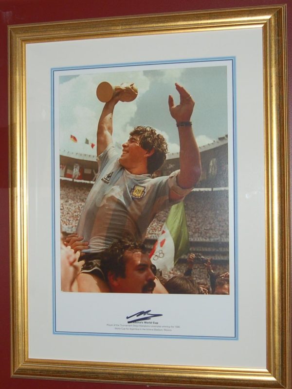 Maradona signed and framed lithograph