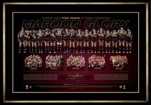 Maroon Glory  lithograph signed by Billy Slater  Framed