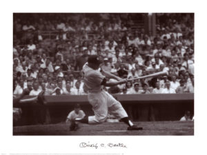 Mickey Mantle 1956 Baseball B/White print