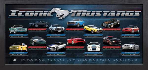 Iconic Mustangs framed lithograph