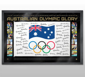 Signed and Framed Australian Olympic Flag