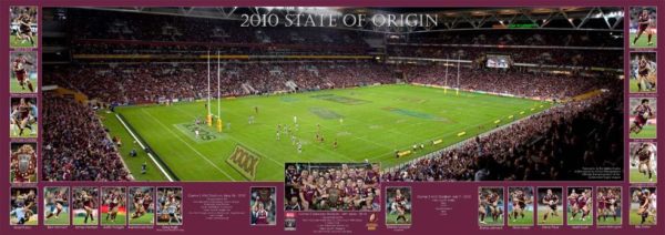 Queensland 2010 Origin panoramic signed by Petro