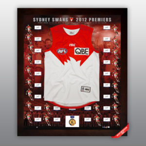 Sydney Swans 2012 Premium Premiership official signed and framed jersey