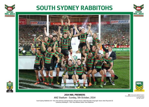 Rabbitohs Premiers celebration photo framed