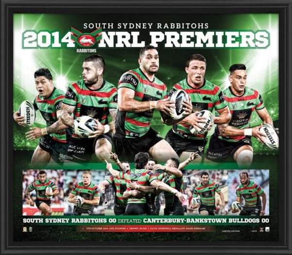 Rabbitohs 2014 Premiership Sports print framed