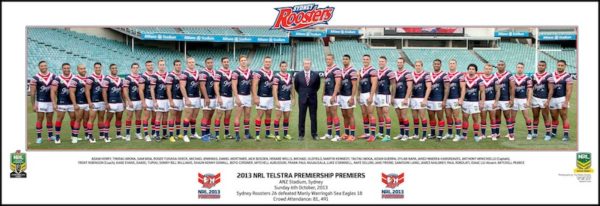 Roosters 13 Premiers team panoramic framed