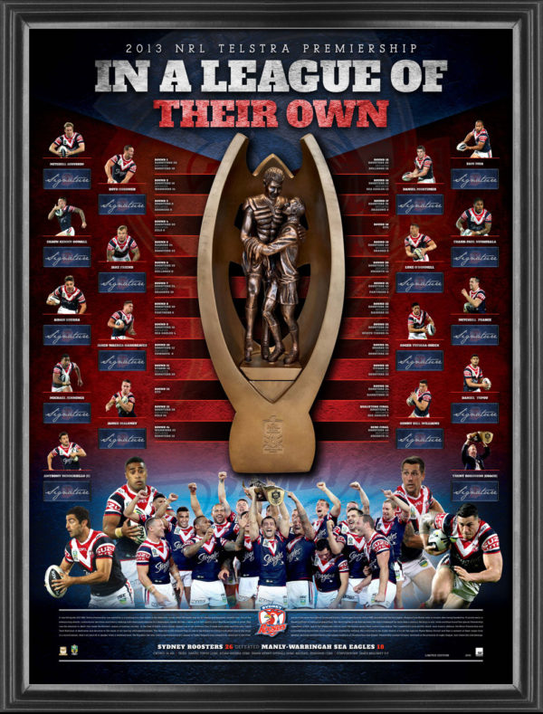 Roosters 2013 team signed lithograph