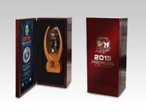 Roosters 2013 Premiers trophy with box