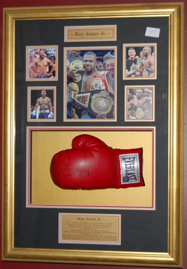 Roy Jones Jnr signed and framed Boxing Glove