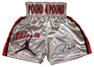 Roy Jones Jnr signed and framed boxing trunks