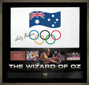 Sally Pearson 2012 Olympic Flag signed and framed