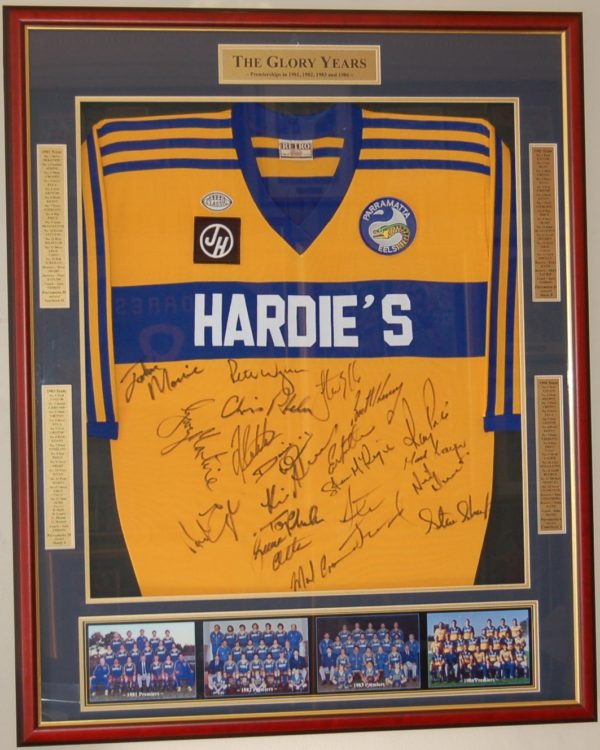 The Glory Years - Parramatta Eels Premiership jersey - with a free Australian Kangaroos jersey valued at $160 for a limited time