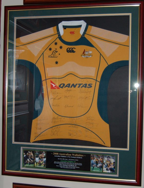 Wallabies 08  licensed Signed and Framed jersey
